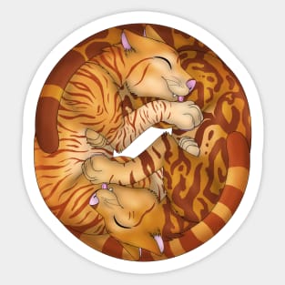 Yin-Yang Cats: Ginger Tabby Sticker